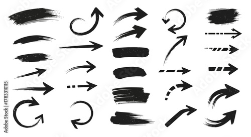 Grunge Arrow Collection Hand-Drawn Directional Vector Graphics