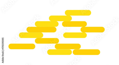 Abstract yellow pattern made of horizontal lines, concept of growth and progression