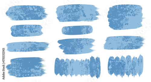 Blue Brush Strokes for Artistic Design Elements