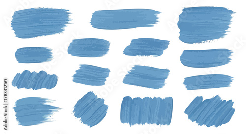 Brush Strokes Collection in Blue Watercolor