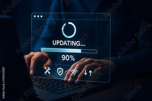System software update progress bar showing near completion stage