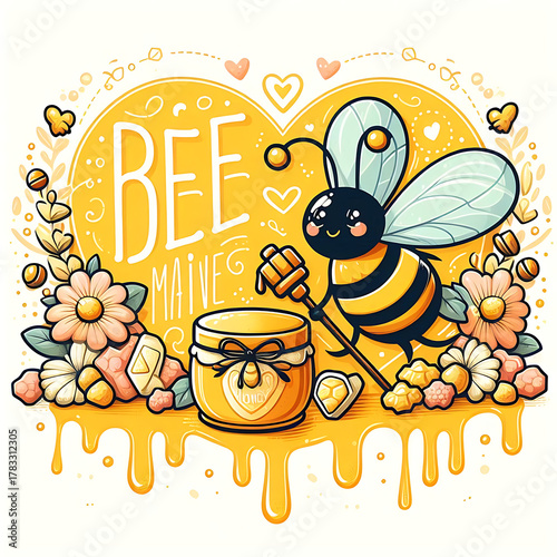 honey bee and honey