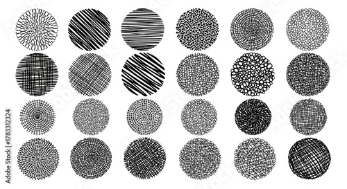 Monochrome Circular Textures Artistic Grain & Abstract Backgrounds