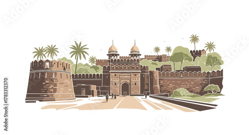 Fort architecture Agra landmark and heritage in India