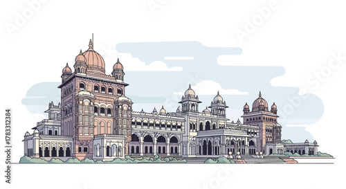 Mysore Palace Illustration A Detailed Vector Graphic of Indian Architecture