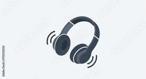 Wireless headphones vector illustration for music lovers and audio enthusiasts dj equipment listening device
