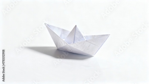Wallpaper Mural White Paper Boat on White Background with Shadow Torontodigital.ca