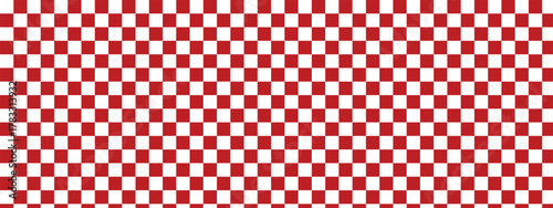 red and white chess board. Red and white checkerboard pattern background. Classic checkered race flag car finish line or start line. Flat vector illustration isolated on white .