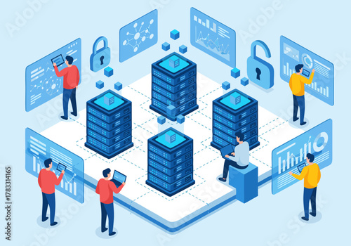 Modern data center management with secure cloud computing technology and network security analysis