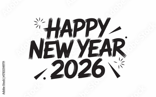 Get ready for 2026 with this fun Happy New Year design for invitations, greeting cards, and party decorations to celebrate the new year