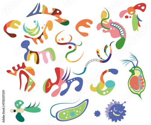 カンディンスキー風アート-生物