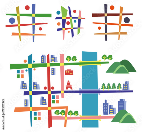 カンディンスキー風アート-地図