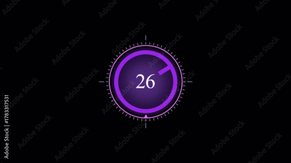 Futuristic Purple Digital Countdown Timer from Thirty Seconds.