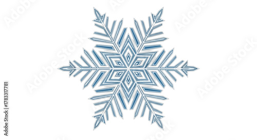 Elegant blue snowflake design adds a touch of winter magic and sophistication to any seasonal project or holiday celebration