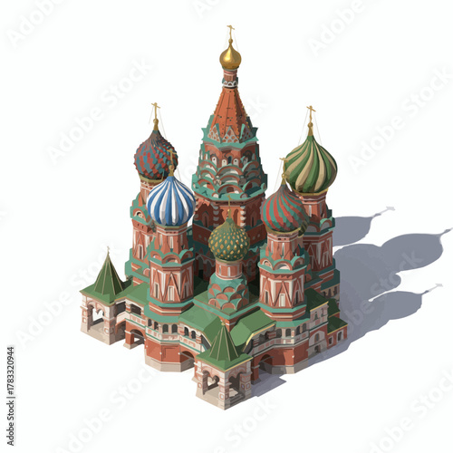 Isometric 3D Saint Basil’s Cathedral Moscow Vector – Famous Russian Landmark