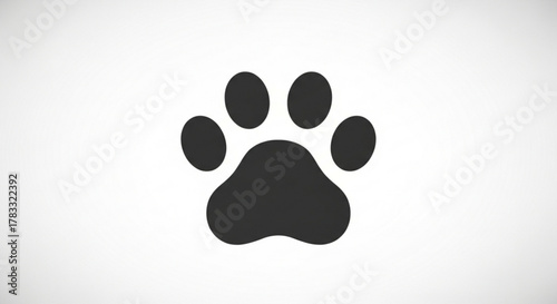 Dog paw print vector illustration for pet shop logo design and animal shelter adoption graphic element 100