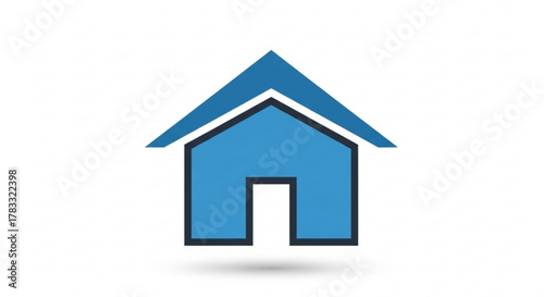 Blue house icon vector illustration for real estate company and home design projects and simple house graphic