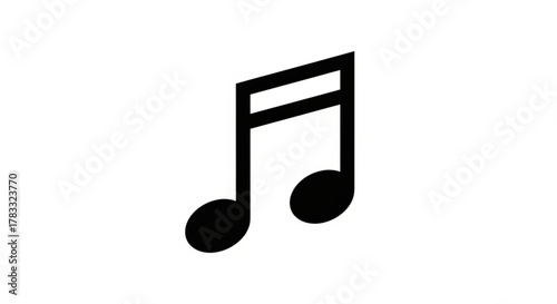 Explore music note symbol for musical notation sheet music and song writing in a vector graphic image