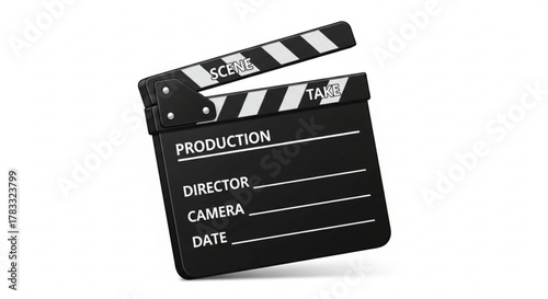 Find movie clapperboard vector illustration for film production and filmmaking industry stock image