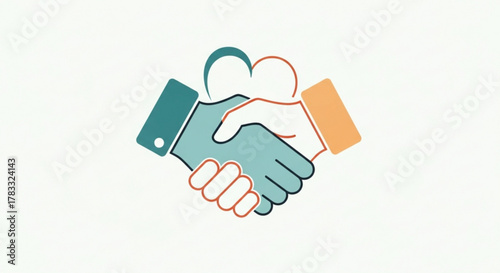 Handshake partnership agreement business deal collaboration cooperation icon vector illustration design