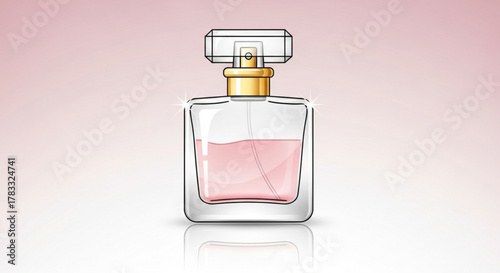 Perfume bottle fragrance scent aroma eau de parfum luxury beauty product glass bottle pink liquid elegance