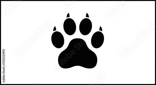 Black animal paw print vector illustration for pet lovers and veterinary clinic designs and animal rescue projects