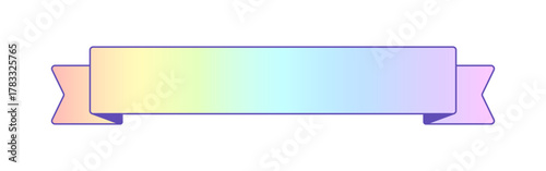 シンプルでポップなコピースペースのある虹色のリボン - フレームやバナー、装飾のデザインパーツ素材