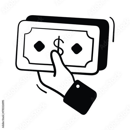 Hand holding money representing secure online payment and transactions