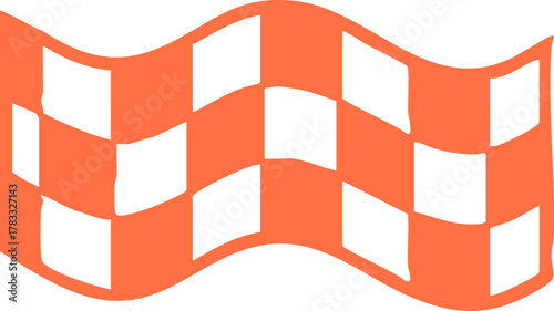 Vibrant checkered racing flag waves dynamically, symbolizing speed, victory, and competitive spirit for sporting events and celebrations