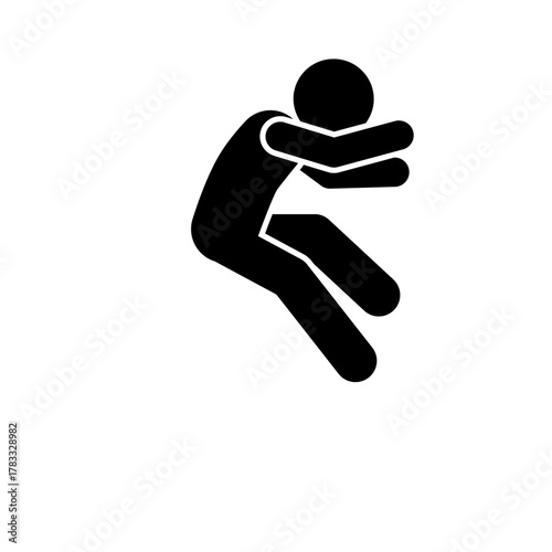 Stick figure jumping high with excitement.