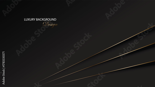 Black luxury background vector design. Gold and black abstract background. Suit for banner, backdrop, certificate, award, invitation card, presentation, etc