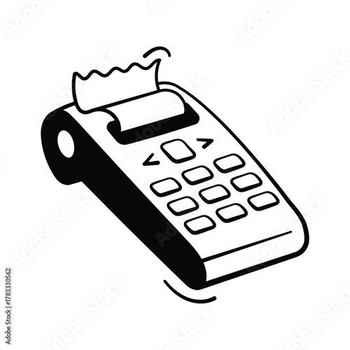 POS payment terminal hand drawn icon representing checkout and transaction systems
