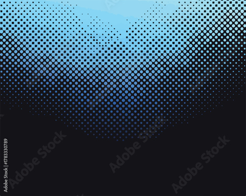 Fondo abstracto de semitonos degradados en tonos azules y negros con un diseño moderno.
