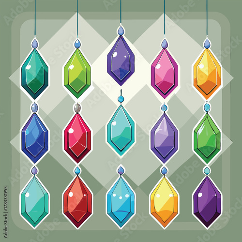 Assortment of colorful faceted gemstone pendants gemstones