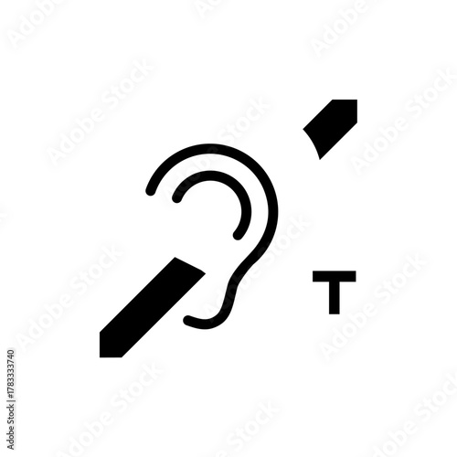 Loop for the hearing impaired vector design sign public information symbols standard ISO 7001