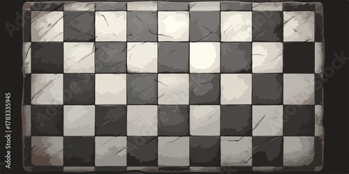 Illustrazione vettoriale di una scacchiera con effetto invecchiato, ideale per progetti creativi e design vintage che richiedono un tocco retrò.