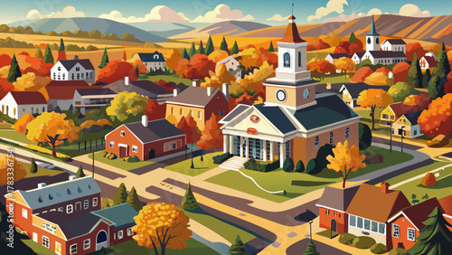 Very beautiful aerial view of Boston, Massachusetts, USA, featuring orange brick houses juxtaposed with stunning modern skyscrapers, showcasing a varied urban landscape with realistic city textures 