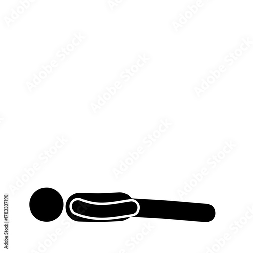 Stick figure lying down on the floor illustration.