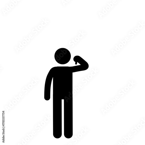 Minimal stick figure showing standing position.