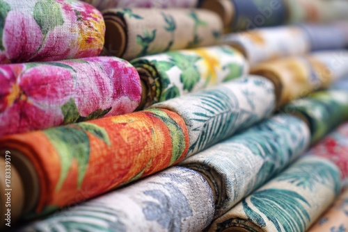 Bright tropical patterns in light summer fabrics create a vibrant display perfect for warm weather gatherings and festive occasions
