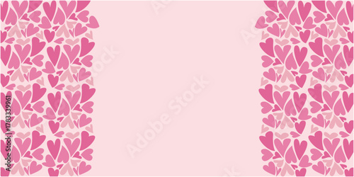 Heart pattern decoration illustration. Pink lovely heart icon design banner for Valentine's day. Vector illistration