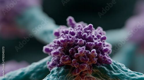 Intricate purple fractal flora blooms, reminiscent of alien flora, evokes Earth Day celebrations and Fibonacci sequences' mystique