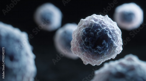 Microscopic symphony of cellular orbs, pulsating under a cosmic microscope, Science Week intrigue blends with Pi Day curiosities