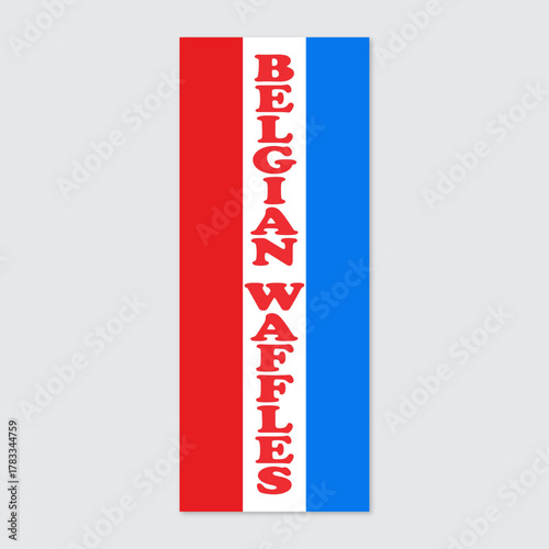 Belgian Waffles Rectangle Flag – Breakfast Food Banner Design for Café, Restaurant, or Food Truck Display