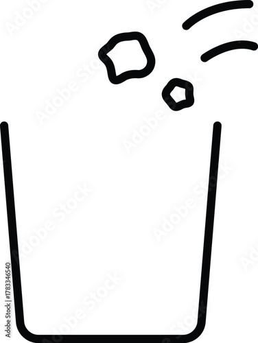 an outline icon of throwing trash away