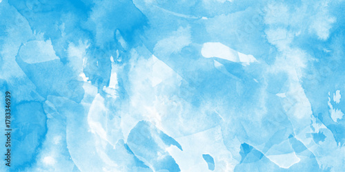 Abstract art blue watercolor stains background, Abstract vector paint splash, isolated on white backdrop, Aquarelle paint paper textured canvas element for text design, watercolor background concept, 