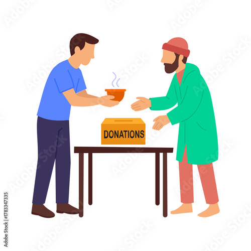 Donations, giving charity and helping the needy