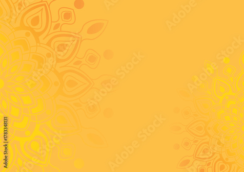 Vibrant Yellow Orange Mandala Vector Background