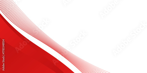 Minimalist banner, Red abstract wave wallpaper modern design with copy space. suit for banner, web, brochure