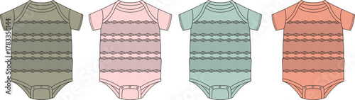 Baby Bodysuits Collection Adorable Knitted Onesies for Infants in Pastel Colors